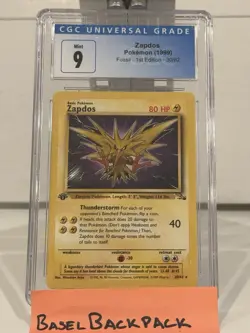 Pokemon TCG - Zapdos (30/62) - 1999 Fossil (1st Edition) - CGC 9 - Image 1
