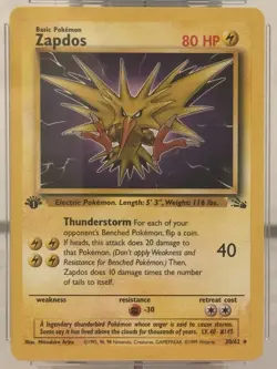Pokemon TCG - Zapdos (30/62) - 1999 Fossil (1st Edition) - CGC 9 - Image 2