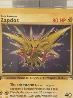 Pokemon TCG - Zapdos (30/62) - 1999 Fossil (1st Edition) - CGC 9 - Image 3