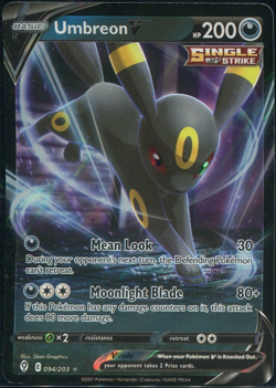 Umbreon V 094/203 Evolving Skies Half Art Holo Rare Pokemon Card NM - Image 1