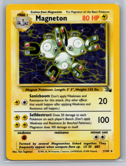 Magneton 11/62 Fossil Holo Rare 1999 WOTC Pokemon MP - Image 1