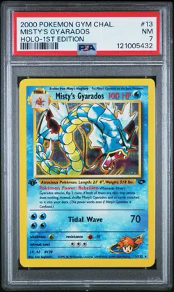 2000 POKEMON GYM CHALLENGE HOLO-1ST ED #13 MISTY'S GYARADOS PSA 7 - Image 1