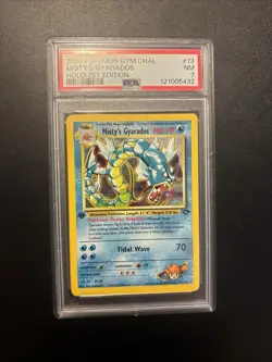 2000 POKEMON GYM CHALLENGE HOLO-1ST ED #13 MISTY'S GYARADOS PSA 7 - Image 3