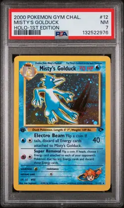 2000 POKEMON GYM CHALLENGE HOLO-1ST ED #12 MISTY'S GOLDUCK PSA 7 - Image 1