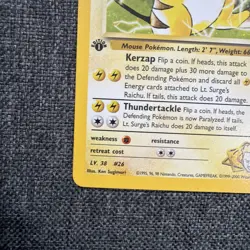 2000 POKEMON GYM CHALLENGE 1ST EDITION #11/132 LT. SURGE'S RAICHU HOLO - Image 5