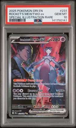 Pokemon 2025 Team Rockets Mewtwo ex 231/182 SIR Destined Rivals PSA 10 - Image 1