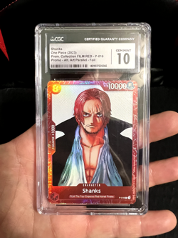One Piece CCG Shanks FOIL P-016 Prem Collection FILM RED CGC 10 Gem Mint - Image 1