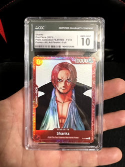 One Piece CCG Shanks FOIL P-016 Prem Collection FILM RED CGC 10 Gem Mint - Image 3