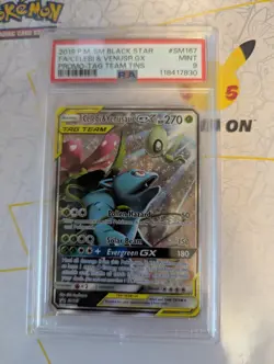 Venusaur & Celebi GX Promo SM167 Alternate Art PSA 9 Pokemon TCG Mint Tag Team - Image 1