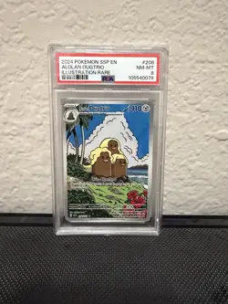 2024 POKEMON SSP EN-SURGING SPARKS ILLUSTRATION RARE #208 ALOLAN DUGTRIO PSA 8 - Image 1