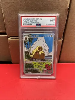 2024 Pokemon Ssp En-Surging Sparks Alolan Dugtrio #208 Illustration Rare PSA 9 - Image 1