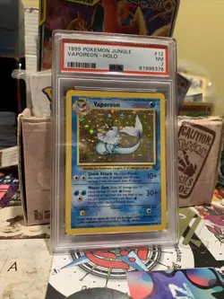 1999 Pokemon Jungle VAPOREON Unlimited HOLO RARE 12/64 PSA 7 NM - Image 1