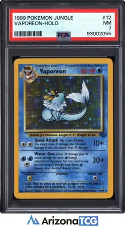 Pokemon 1999 Vaporeon 12/64 Holo Jungle PSA 7 - Image 1