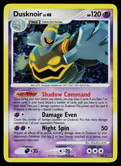 Pokemon Card - Dusknoir Holo Stormfront 1/100 Holo Rare - Image 1