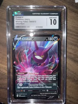 Pokemon TCG Shining Fates Crobat V Holo Ultra Rare Card 044/072 CGC 10 Gem Mint - Image 1
