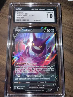 Pokemon TCG Shining Fates Crobat V Holo Ultra Rare Card 044/072 CGC 10 Gem Mint - Image 2