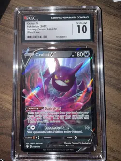 Pokemon TCG Shining Fates Crobat V Holo Ultra Rare Card 044/072 CGC 10 Gem Mint - Image 3