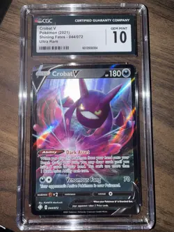 Pokemon TCG Shining Fates Crobat V Holo Ultra Rare Card 044/072 CGC 10 Gem Mint - Image 5