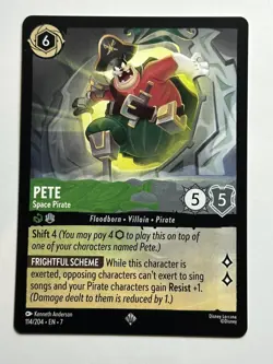Pete - Space Pirate Super Rare Archazia's Island 114/204 NM Lorcana Card - Image 1