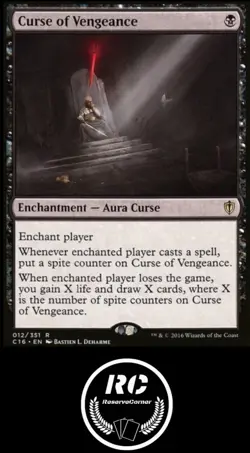 Curse Of Vengeance MTG NM C16 Rare Enchantment Tracked Shipping - Image 1