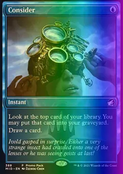 MTG Magic the Gathering Consider (388/553) Innistrad Midnight Hunt LP FOIL - Image 1