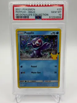 2021 POKEMON MCDONALD'S COLLECTION #23 POPPLIO-HOLO PSA 10 - Image 1