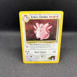 Erika's Clefable - 3/132 - Pokemon Gym Heroes Unlimited Holo Rare Card - Image 2