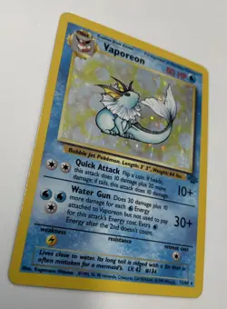 1999 Pokemon Vaporeon 12/64 Jungle Holo LP - TCCCX - Image 2
