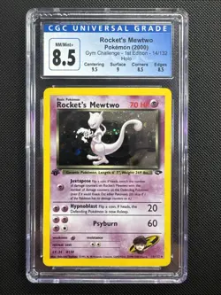 Rocket’s Mewtwo - Pokemon Gym Challenge 14/132 - Holo - 1st Edition - CGC 8.5 - Image 1