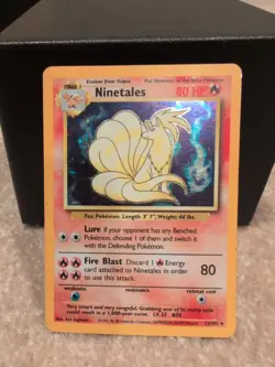 Ninetales - 12/102 - Pokemon Base Set Unlimited Holo Rare Card WOTC MP-LP - Image 1