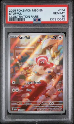 PSA 10 Gem Mint Stufful Illustration Rare #154 Pokemon Mega Evolution 2025 - Image 1