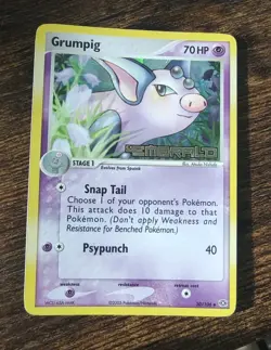 Pokemon Grumpig 30/106 EX Emerald Reverse Holo Stamped NM-MINT - Image 1