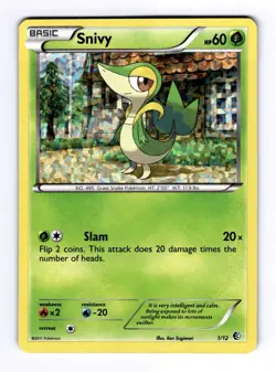 Snivy - 1/12 McDonald's Promos 2011 #001 (2011) Promo Holo MP Pokemon - Image 1