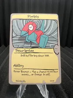 Pixelpig (Porygon) #137 - First Edition First Print PokeDoodly Fan Art - Pokemon - Image 1