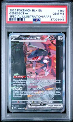 2025 POKEMON BLK EN-BLACK BOLT SPECIAL ILLUSTRATION RARE #169 GENESECT EX PSA 10 - Image 1