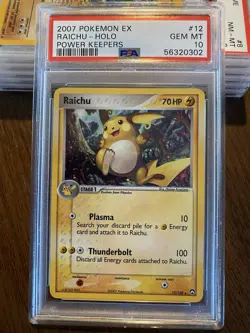 2007 POKEMON EX POWER KEEPERS #12 RAICHU-HOLO PSA 10! POP 69 🔥 - Image 1