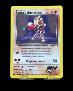 Pokemon TCG Rockets Hitmonchan Holo Rare Card 11/132 Gym Heroes - Image 1