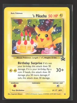 Pokemon 2000 Base Set Birthday Pikachu #24 - Image 1