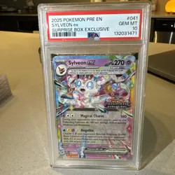 2025 Pokemon Prismatic Evolution Sylveon EX Surprise Box Exclusive PSA 10 - Image 1