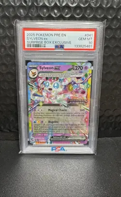 2025 Pokemon Prismatic Evolution Sylveon EX Surprise Box Exclusive PSA 10 - Image 1