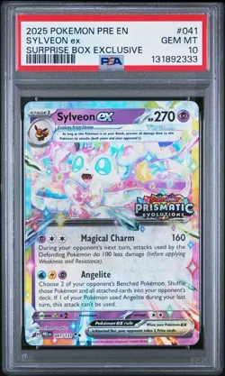 PSA 10 Sylveon ex #041 Pokemon Prismatic Evolution Stamp Surprise Box Exclusive - Image 1