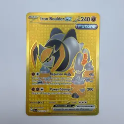 Iron Boulder ex 217/162 SV05: Temporal Forces Gold Hyper Rare Pokemon Card - Image 1