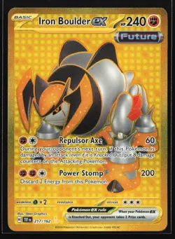 Iron Boulder ex 217/162 SV05: Temporal Forces Gold Hyper Rare Pokemon Card - Image 1