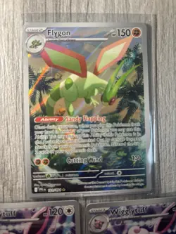 Phantasmal Flames 3 Card Bundle Flygon + 2x Wigglytuff Full Arts Pokemon Cards - Image 2