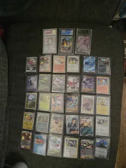 Assorted Pokemon card bundle 30 cards Plus 3 graded different Series - Image 1