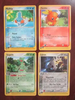 4 POKEMON CARD RUBY & SAPPHIRE E-SERIES NON HOLO SCEPTILE LAIRON NP NM- - Image 1