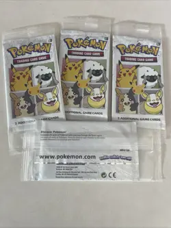 Pokemon 25th Anniversary General Mills Cereal Trading Card Booster Pack x4 - Image 1