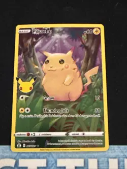 Pikachu 5/25 Pokemon Celebrations 25th Anniversary Set Full Art Card - Image 1