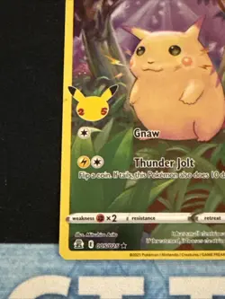 Pikachu 5/25 Pokemon Celebrations 25th Anniversary Set Full Art Card - Image 2