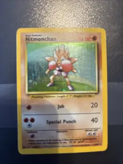Pokemon TCG Hitmonchan Holo Rare Card Base Set 7/102 Vintage - Image 1